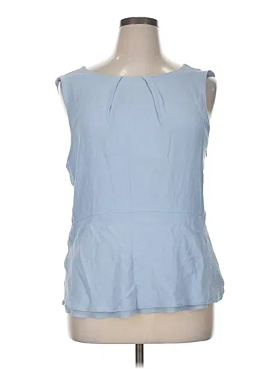 Pre-owned Ann Taylor Factory Sleeveless Blouse In Blue