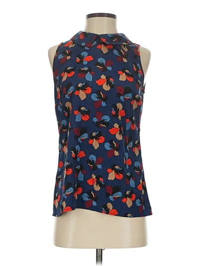 Pre-owned Ann Taylor Factory Sleeveless Blouse In Blue