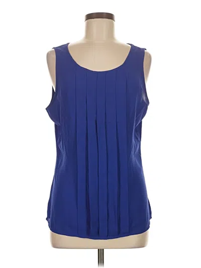 Pre-owned Ann Taylor Factory Sleeveless Blouse In Blue