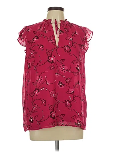 Pre-owned Ann Taylor Factory Sleeveless Blouse In Burgundy