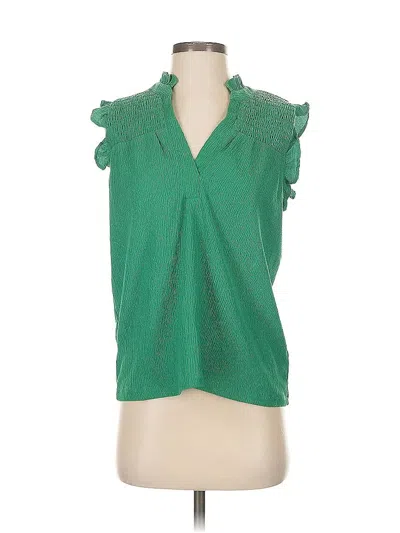 Pre-owned Ann Taylor Factory Sleeveless Blouse In Green