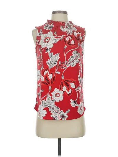 Pre-owned Ann Taylor Factory Sleeveless Blouse In Red