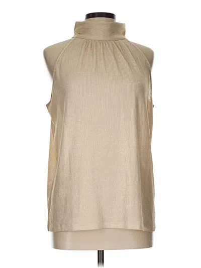 Pre-owned Ann Taylor Factory Sleeveless Blouse In Tan