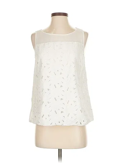 Pre-owned Ann Taylor Factory Sleeveless Blouse In White