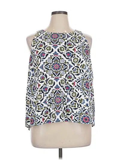 Pre-owned Ann Taylor Factory Sleeveless Blouse In White