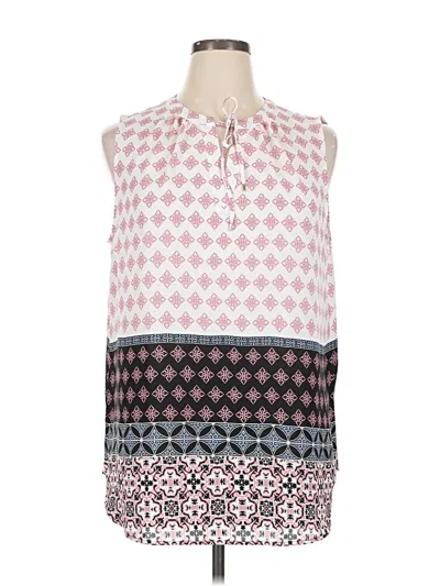 Pre-owned Ann Taylor Factory Sleeveless Blouse In White