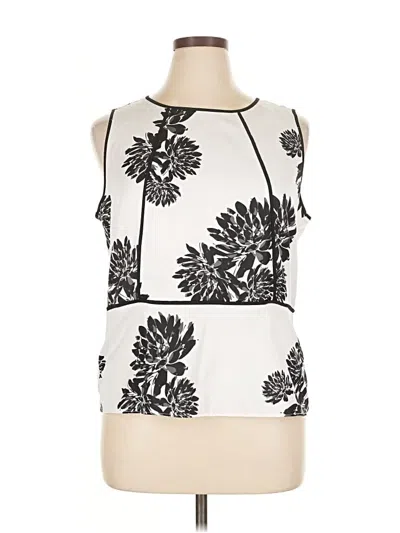 Pre-owned Ann Taylor Factory Sleeveless Blouse In White