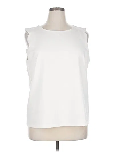 Pre-owned Ann Taylor Factory Sleeveless Blouse In White
