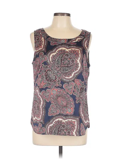 Pre-owned Ann Taylor Factory Sleeveless Top Blue Scoop Neck Tops