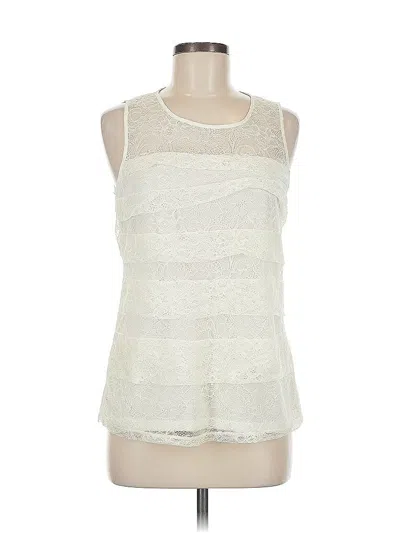 Pre-owned Ann Taylor Factory Sleeveless Top Ivory Halter Neckline Tops In White