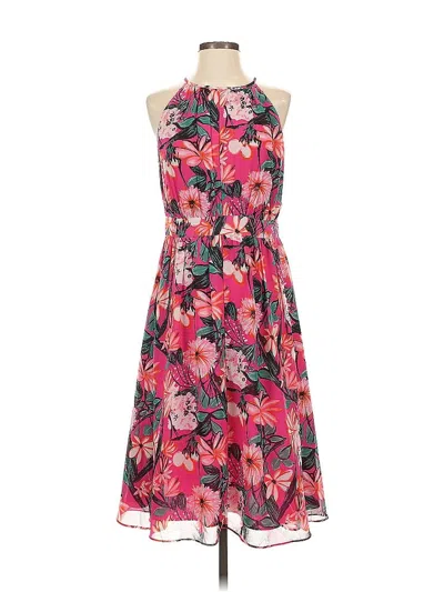 Pre-owned Ann Taylor Factory Sleeveless Top Pink Halter Neckline Tops