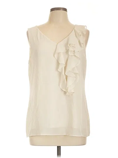 Pre-owned Ann Taylor Factory Sleeveless T-shirt In Ivory