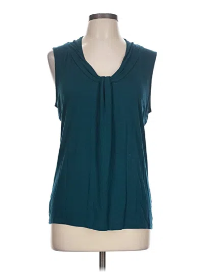 Pre-owned Ann Taylor Factory Sleeveless T-shirt In Teal
