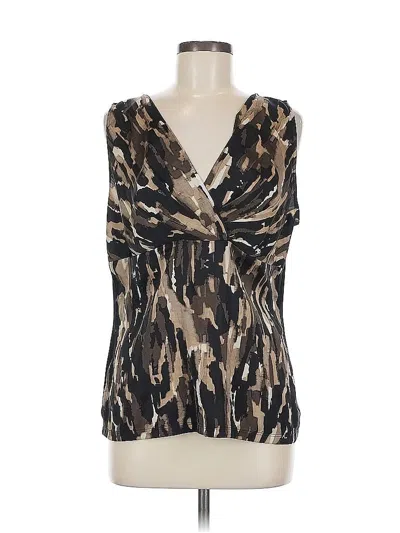 Pre-owned Ann Taylor Factory Tank Top Brown Plunge Neckline Tops