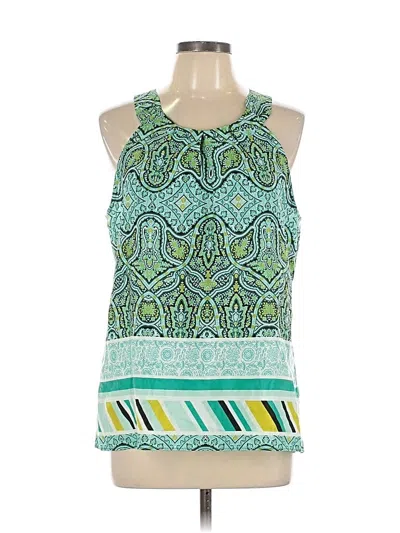 Pre-owned Ann Taylor Factory Tank Top Green Halter Neckline Tops