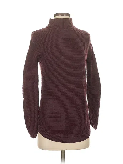 Pre-owned Ann Taylor Factory Turtleneck Sweater In Burgundy
