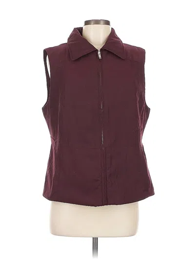 Pre-owned Ann Taylor Factory Vest In Burgundy