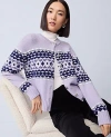 Ann Taylor Fair Isle Cardigan In Purple
