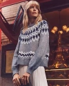 Ann Taylor Fair Isle Raglan Sweater In Medium Heather Grey