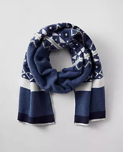 Ann Taylor Fair Isle Scarf In Pure Sapphire