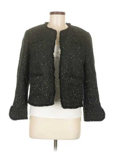 Pre-owned Ann Taylor Faux Fur Jacket In Green