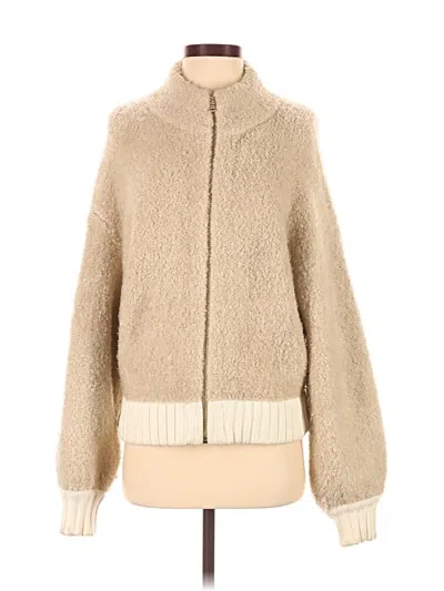Pre-owned Ann Taylor Faux Fur Jacket In White