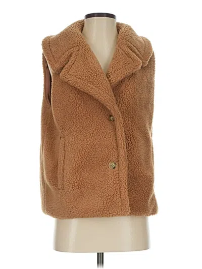 Pre-owned Ann Taylor Faux Fur Vest In Tan