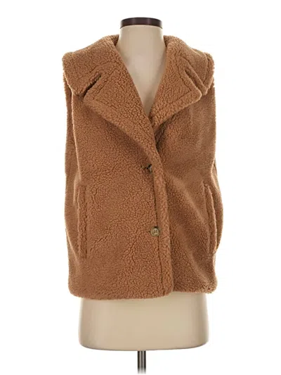 Pre-owned Ann Taylor Faux Fur Vest In Tan