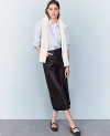 Ann Taylor Faux Leather Column Midi Skirt In Black