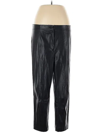 Pre-owned Ann Taylor Faux Leather Pants In Black