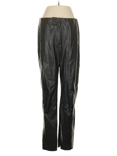 Pre-owned Ann Taylor Faux Leather Pants In Black