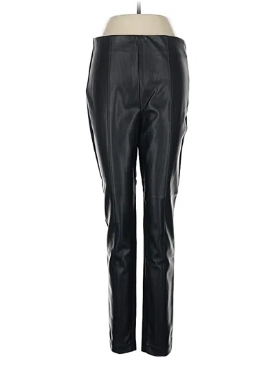 Pre-owned Ann Taylor Faux Leather Pants In Black