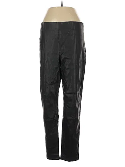 Pre-owned Ann Taylor Faux Leather Pants In Black