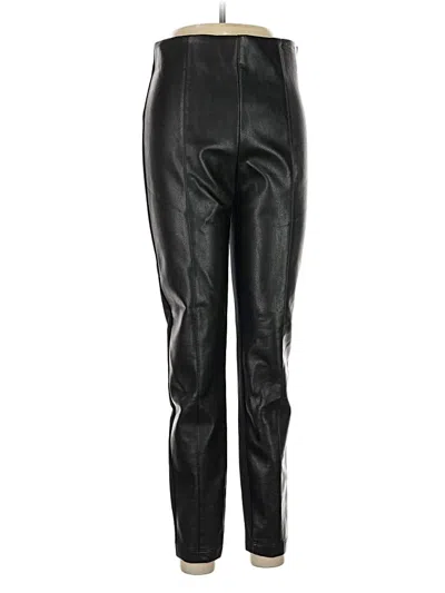 Pre-owned Ann Taylor Faux Leather Pants In Black