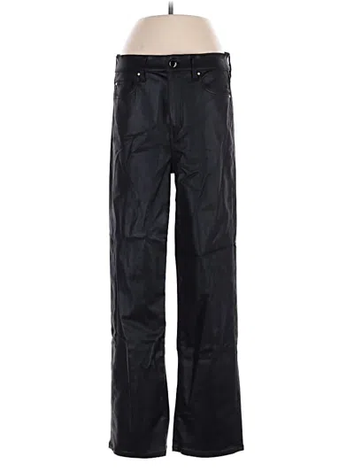 Pre-owned Ann Taylor Faux Leather Pants In Black