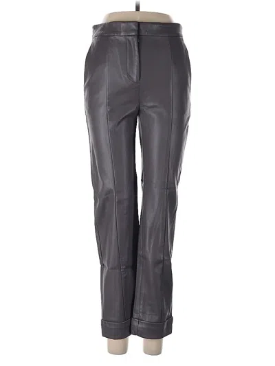 Pre-owned Ann Taylor Faux Leather Pants In Gray