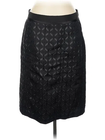Pre-owned Ann Taylor Faux Leather Skirt In Black