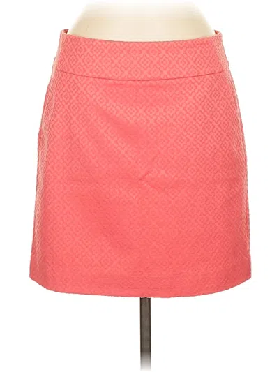 Pre-owned Ann Taylor Faux Leather Skirt In Pink