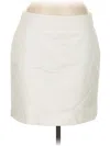 Ann Taylor Faux Leather Skirt In White