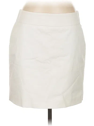 Ann Taylor Faux Leather Skirt In White