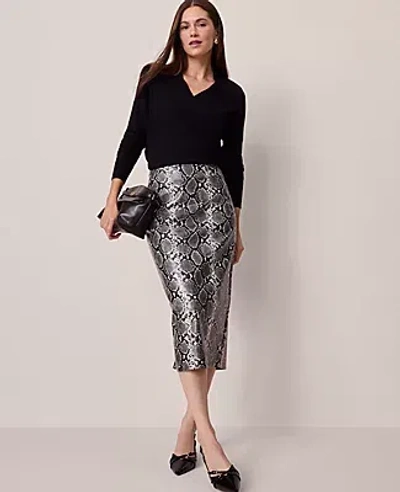 Ann Taylor Faux Leather Snake Print Skirt In Animal Print