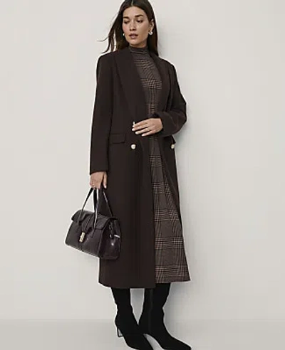 Ann Taylor Fitted Double Breasted Peacoat In Brown