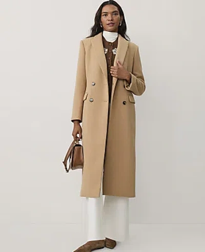 Ann Taylor Fitted Double Breasted Peacoat In Brown
