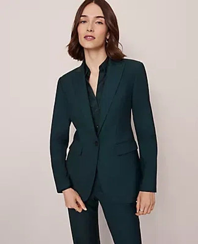 Ann Taylor Fitted Long Blazer In Green