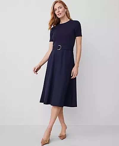Ann Taylor Flare Midi Dress In Night Sky