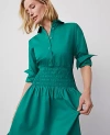 Ann Taylor Flare Midi Shirtdress In Shady Glade