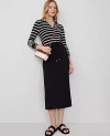 Ann Taylor Fleece Drawstring Midi Skirt In Black