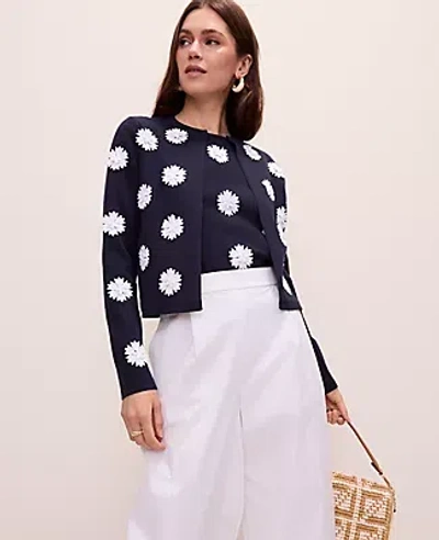 Ann Taylor Floral Appliqué Cardigan In Multi