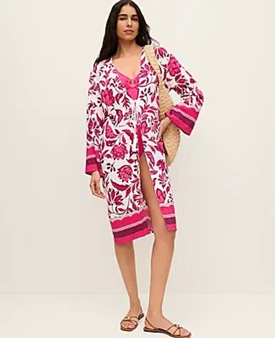 Ann Taylor Floral Beach Kimono In Multi