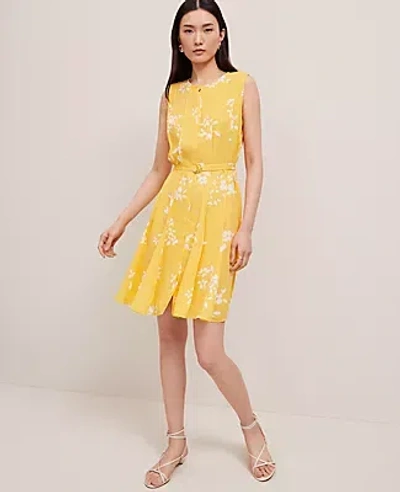 Ann Taylor Floral Belted Flare Dress